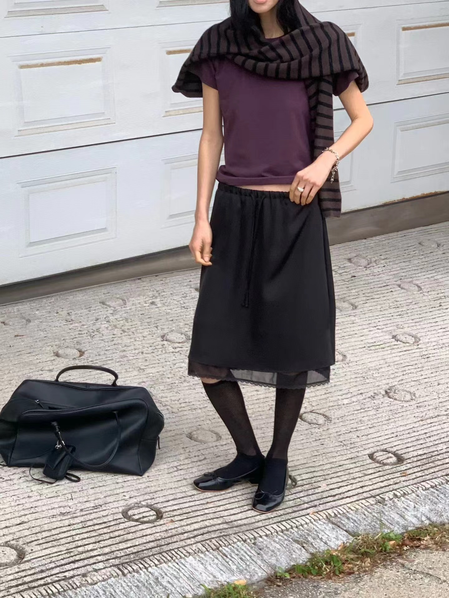 FLAT WHITE東大門代購女士新品人氣真品長袖T恤不含披肩FLAT WHITE/SORBET長袖T恤