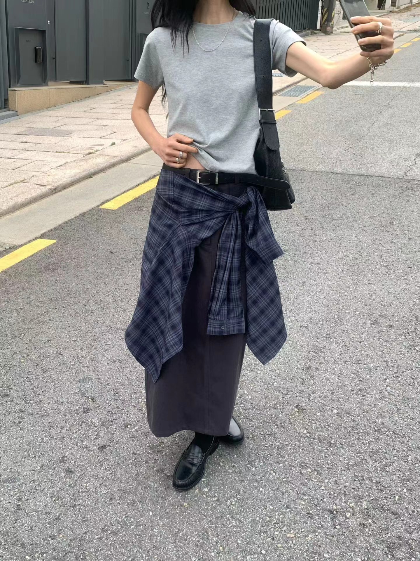 FLAT WHITE東大門代購女士新品人氣真品長袖T恤不含披肩FLAT WHITE/SORBET長袖T恤