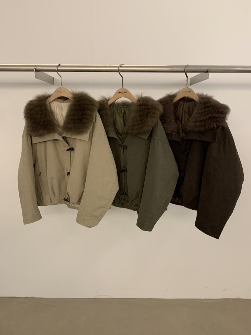 UNDER KEY東大門實拍女裝新品人氣熱賣短款羽絨服狐貍鵝絨UNDER KEY短款羽絨服