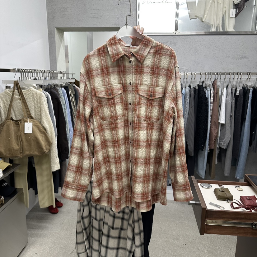 WEARABLE-L韓國直郵女裝新款時尚真品休閑人氣襯衫蕾絲衫WEARABLE襯衫/蕾絲衫圖色3紅色
