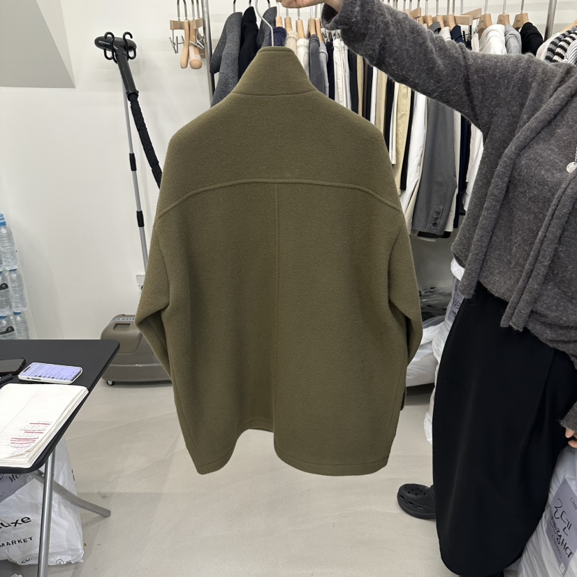 OREE韓國代購女士新品人氣熱賣休閑真品時尚短款大衣雙口袋Oree短款大衣