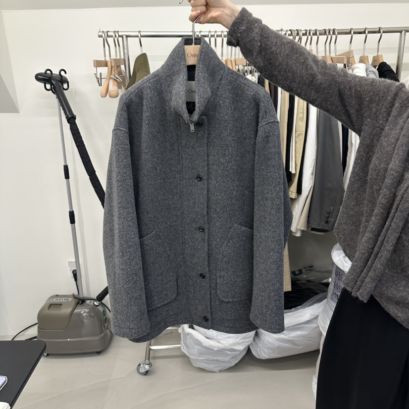 OREE韓國代購女士新品人氣熱賣休閑真品時尚短款大衣雙口袋Oree短款大衣圖色2