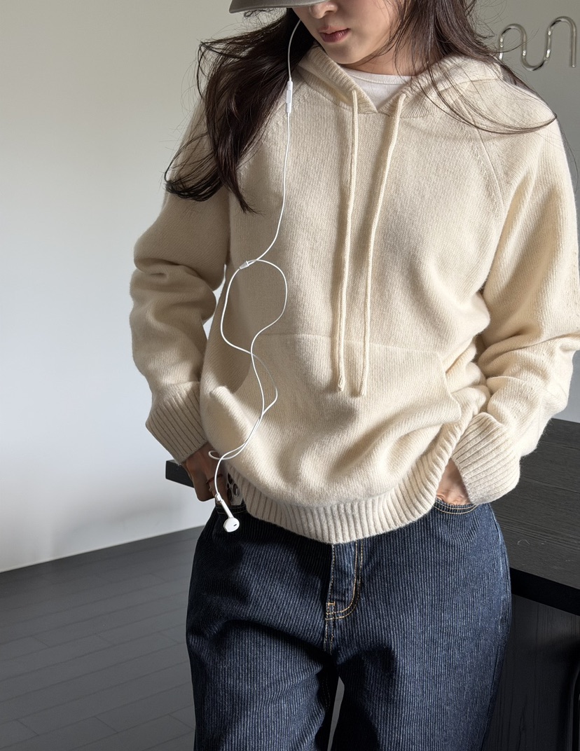 AMY GRACE-A東大門代購女裝新品熱賣真品針織衫連帽衫口袋AMY GRACE針織衫圖色1