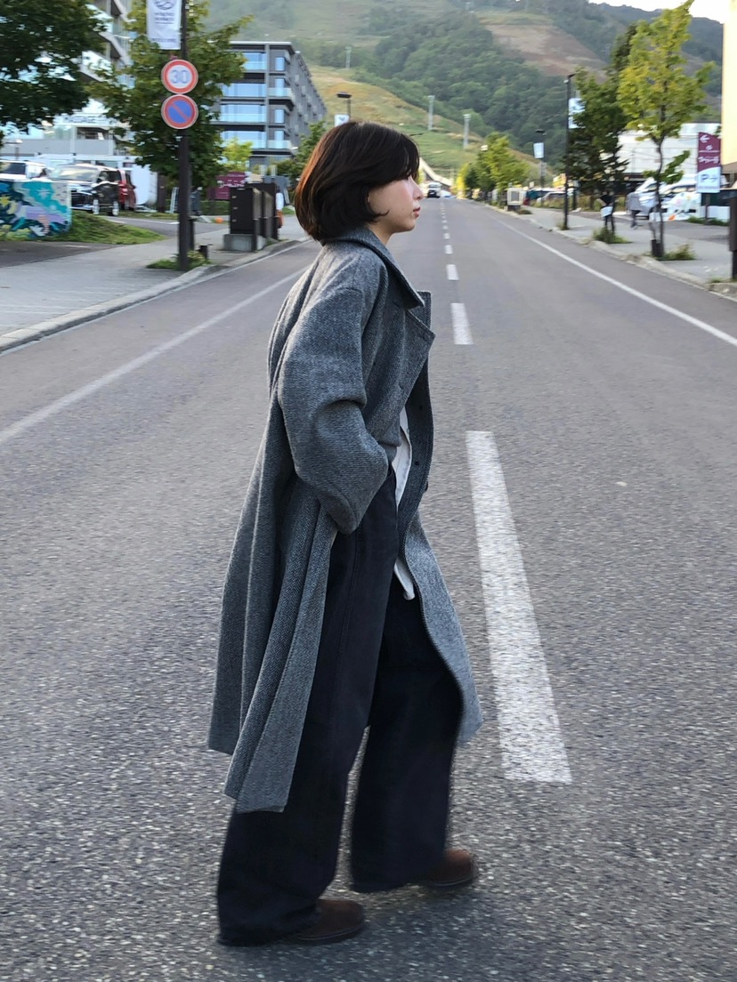 ERUME東大門實拍女士新品熱賣人氣休閑時尚中長款大衣人字紋ERUME中長款大衣