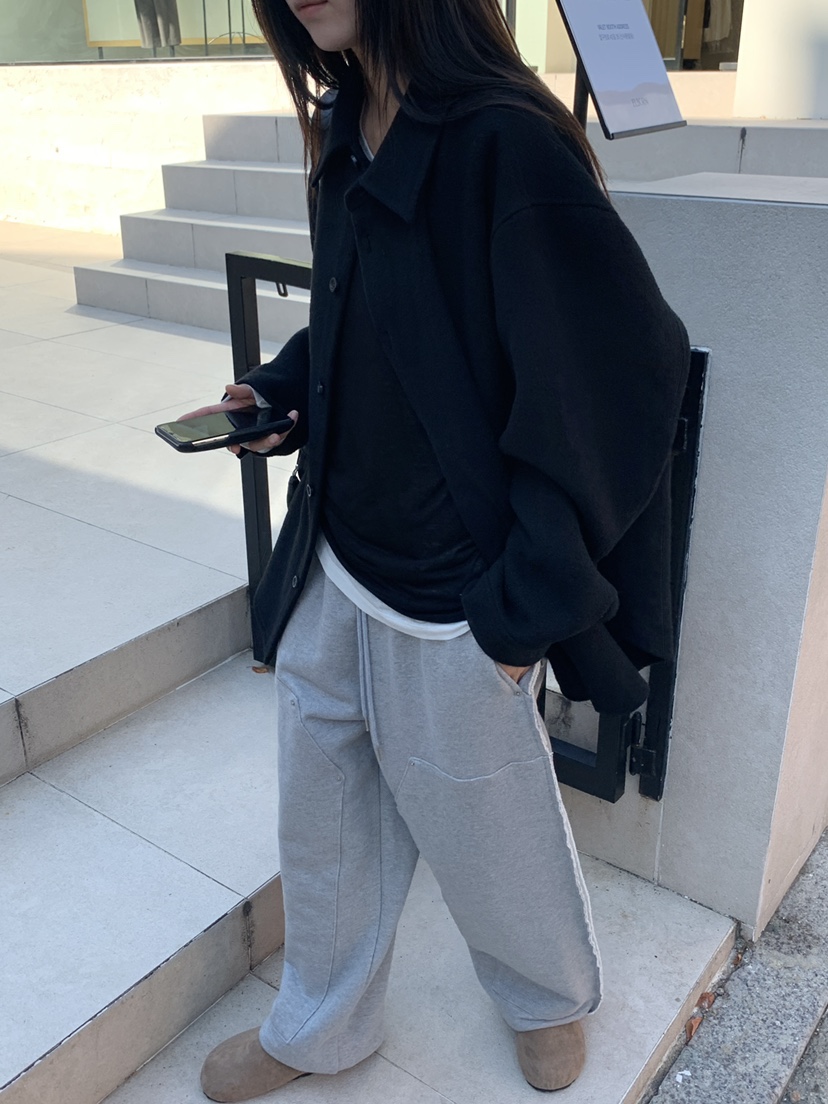 LOGARDEN東大門實拍女裝新款推薦時尚熱賣休閑褲毛圈布鏤空LO GARDEN休閑褲