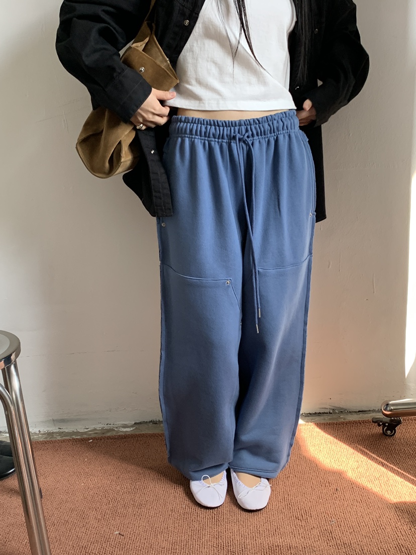 LOGARDEN東大門實拍女裝新款推薦時尚熱賣休閑褲毛圈布鏤空LO GARDEN休閑褲圖色1