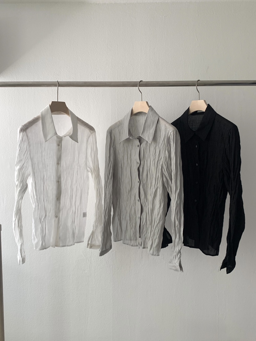PAIR/RE STOC東大門代購女士新品時尚熱賣襯衫蕾絲衫褶皺PAIR/RE STOC襯衫/蕾絲衫