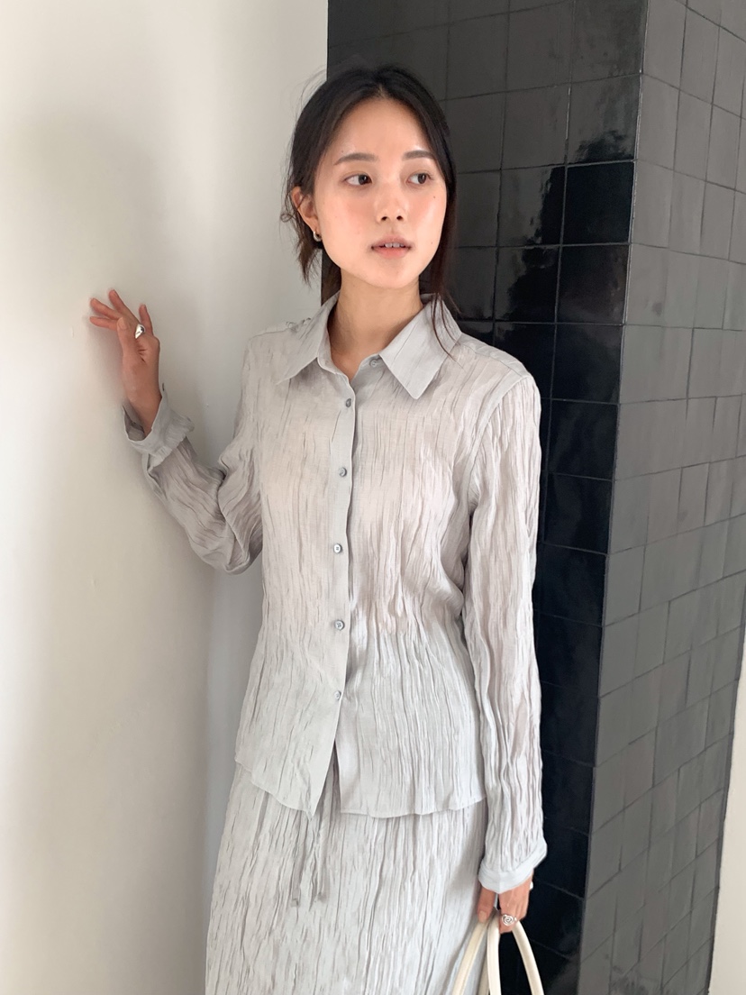 PAIR/RE STOC東大門代購女士新品時尚熱賣襯衫蕾絲衫褶皺PAIR/RE STOC襯衫/蕾絲衫圖色1