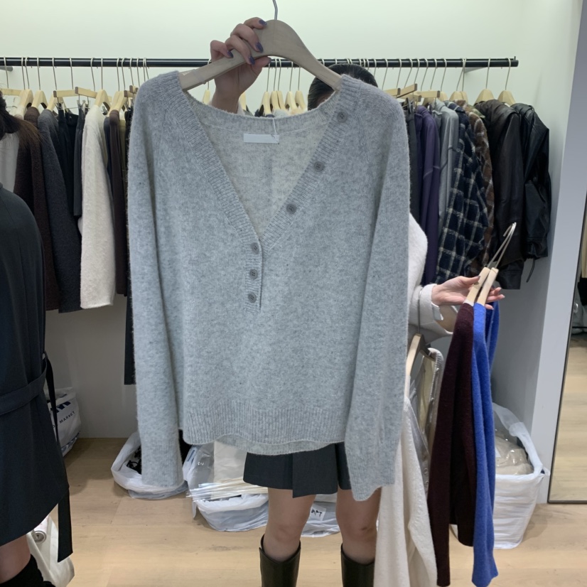 W AND J東大門直郵女士新品熱賣真品推薦人氣針織衫紐扣WANDJ針織衫圖色2