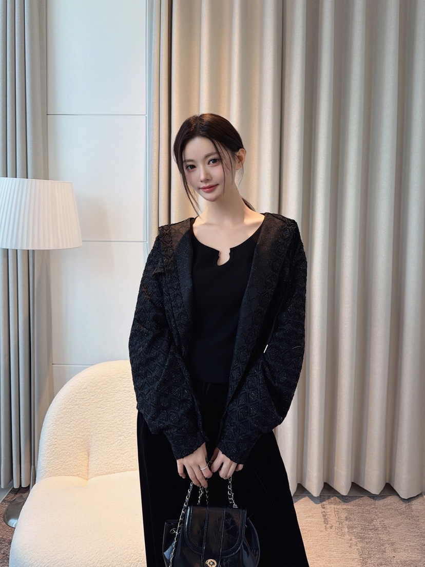 CLOTH東大門代購女士新款人氣時尚真品休閑熱賣夾克珍珠提花CLOTH夾克圖色2