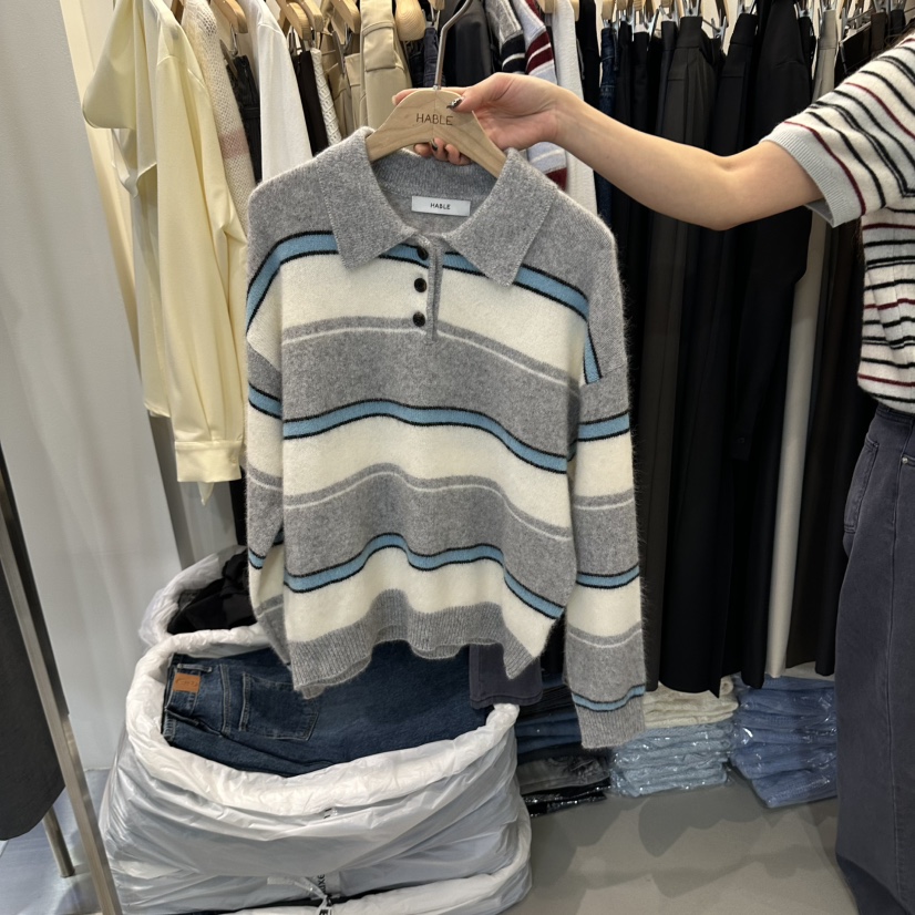 HABLE東大門代購女裝新款時尚熱賣休閑推薦人氣真品毛衣蓬松HABLE毛衣圖色1