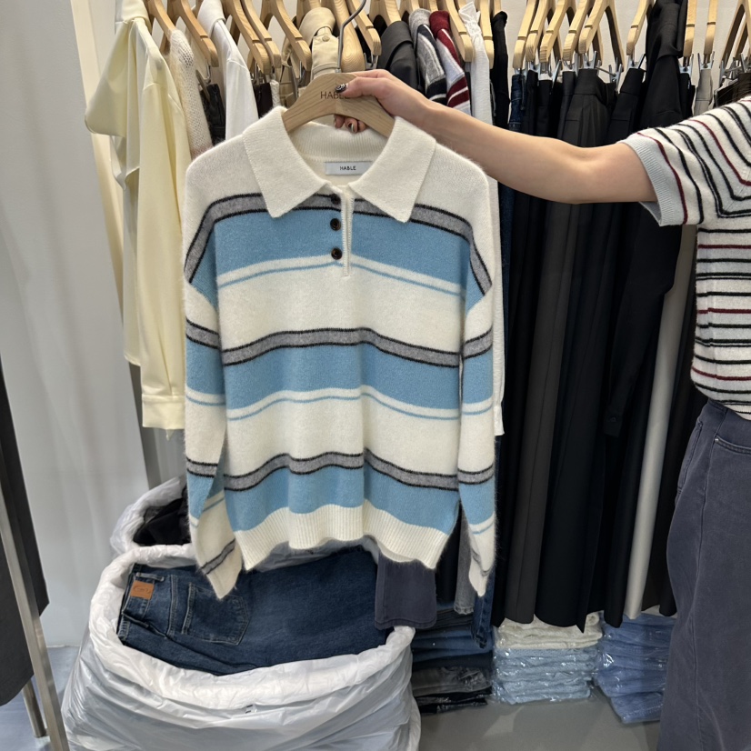 HABLE東大門代購女裝新款時尚熱賣休閑推薦人氣真品毛衣蓬松HABLE毛衣圖色3