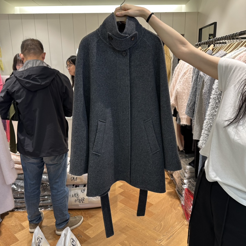 ARC東大門實拍女裝新款休閑時尚推薦真品中長款大衣含腰帶arc en ciel中長款大衣