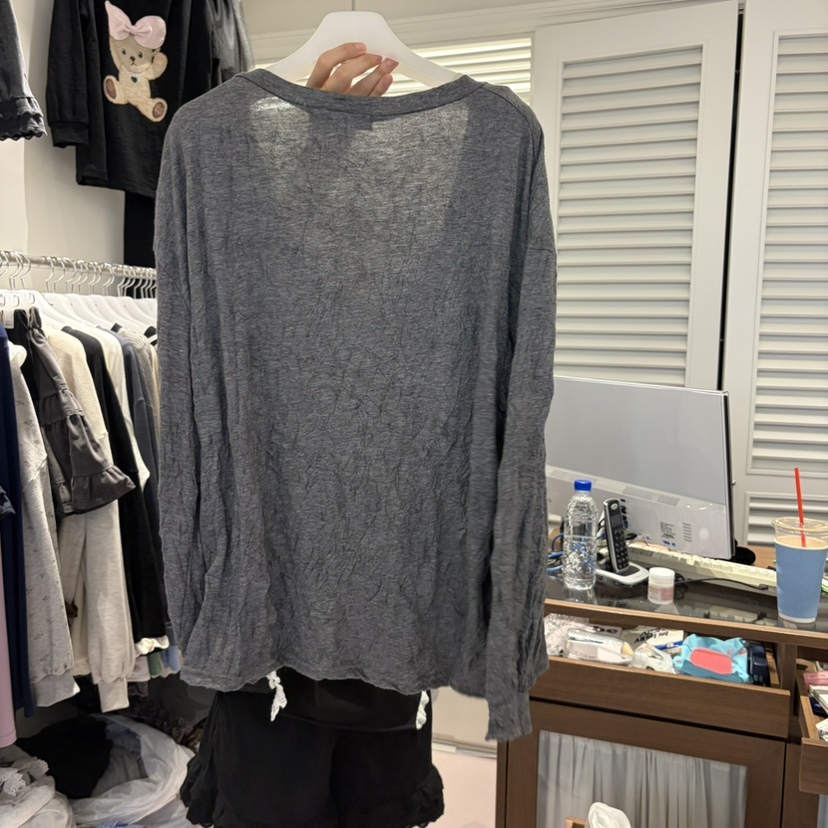 BE&amp;BE東大門代購女士新品人氣熱賣推薦休閑長袖T恤V領BE&be長袖T恤