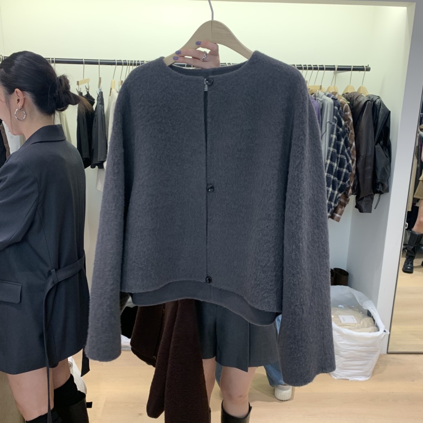 W AND J東大門代購女士新款真品人氣時尚休閑熱賣短款大衣WANDJ短款大衣圖色3