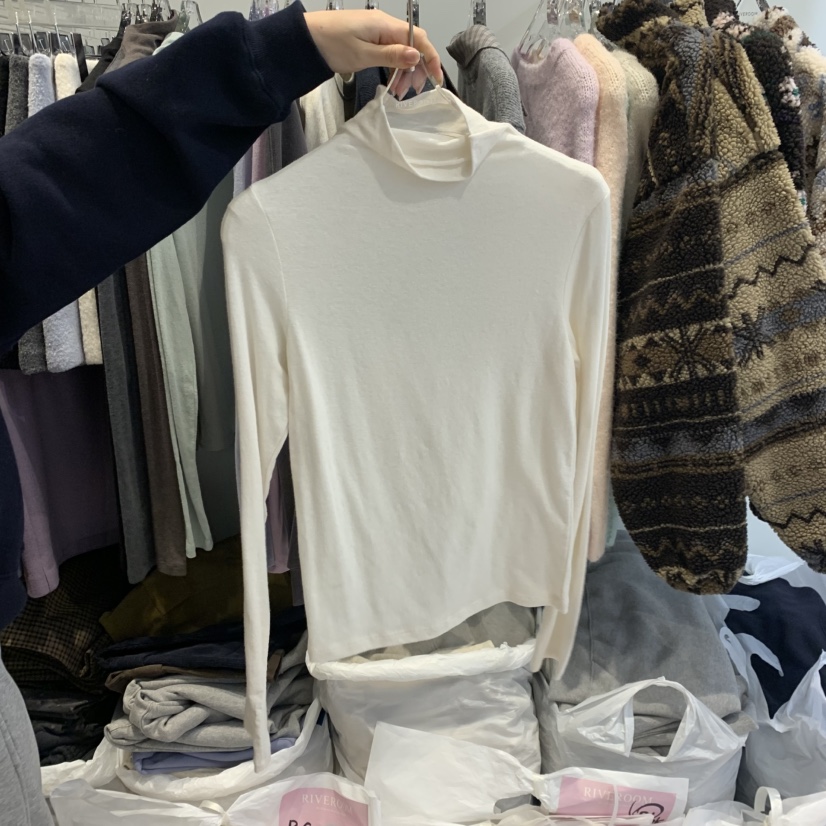 RIVEROOM東大門代購女士新品人氣休閑推薦真品長袖T恤高領RIVEROOM長袖T恤圖色3