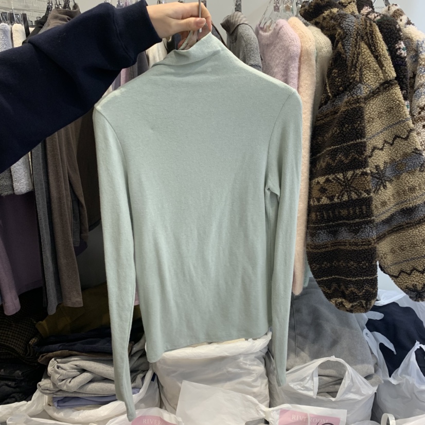 RIVEROOM東大門代購女士新品人氣休閑推薦真品長袖T恤高領RIVEROOM長袖T恤圖色4