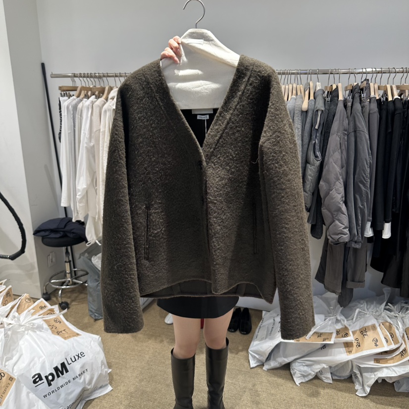 SELF SERVICE/MASOF韓國直郵女士新品真品時尚夾克羊駝SELF SERVICE/MASOF夾克圖色2棕色