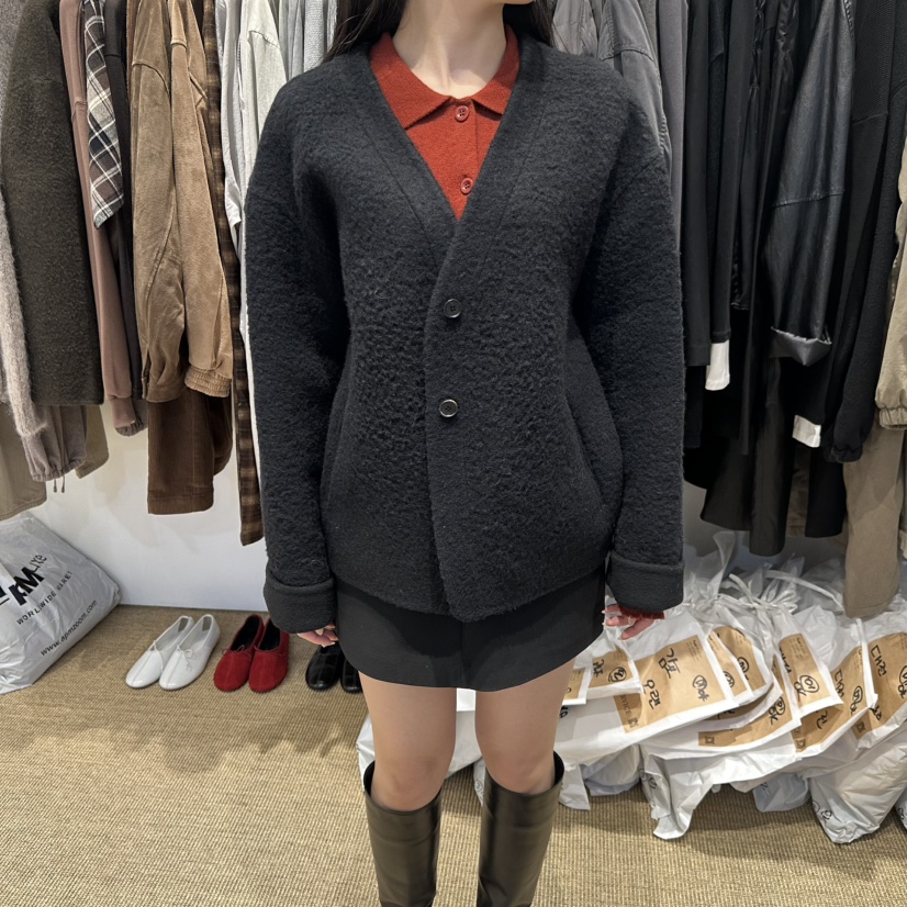 SELF SERVICE/MASOF韓國直郵女士新品真品時尚夾克羊駝SELF SERVICE/MASOF夾克圖色5黑色