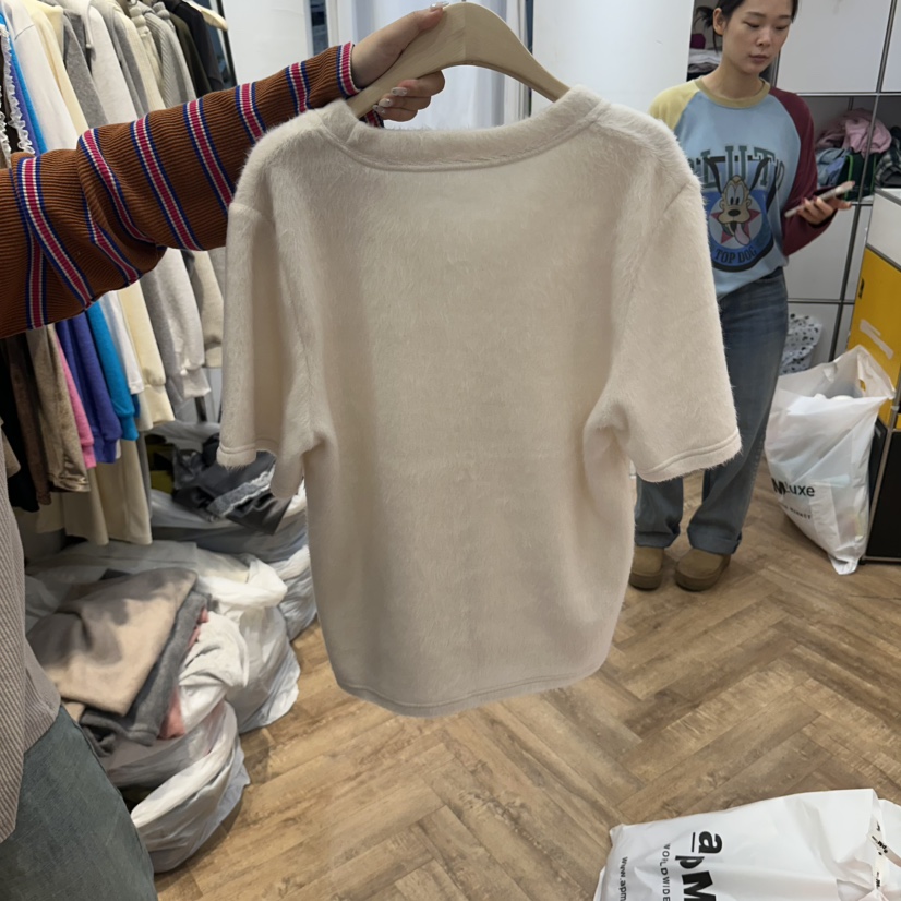 DE LINE東大門實拍女士新品時尚休閑熱賣真品T恤毛絨米奇DE LINET恤