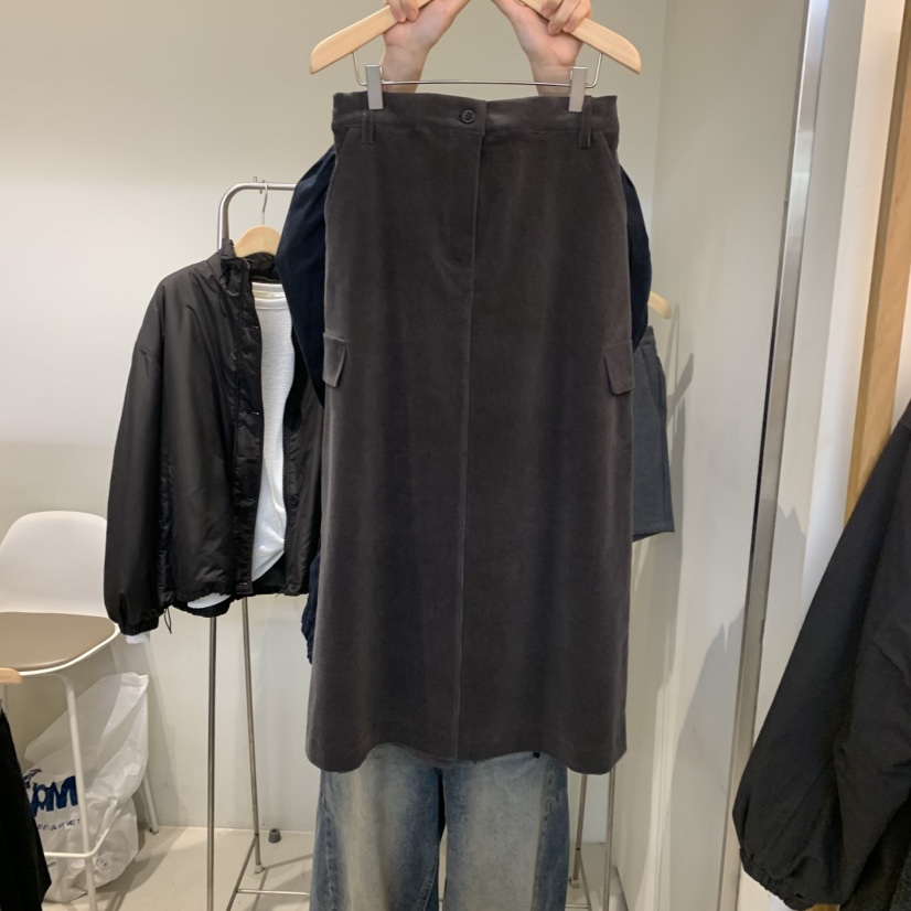OUTRENE東大門直郵女士新品休閑熱賣推薦半身裙中短裙口袋OUTRENE半身裙/中短裙圖色2墨