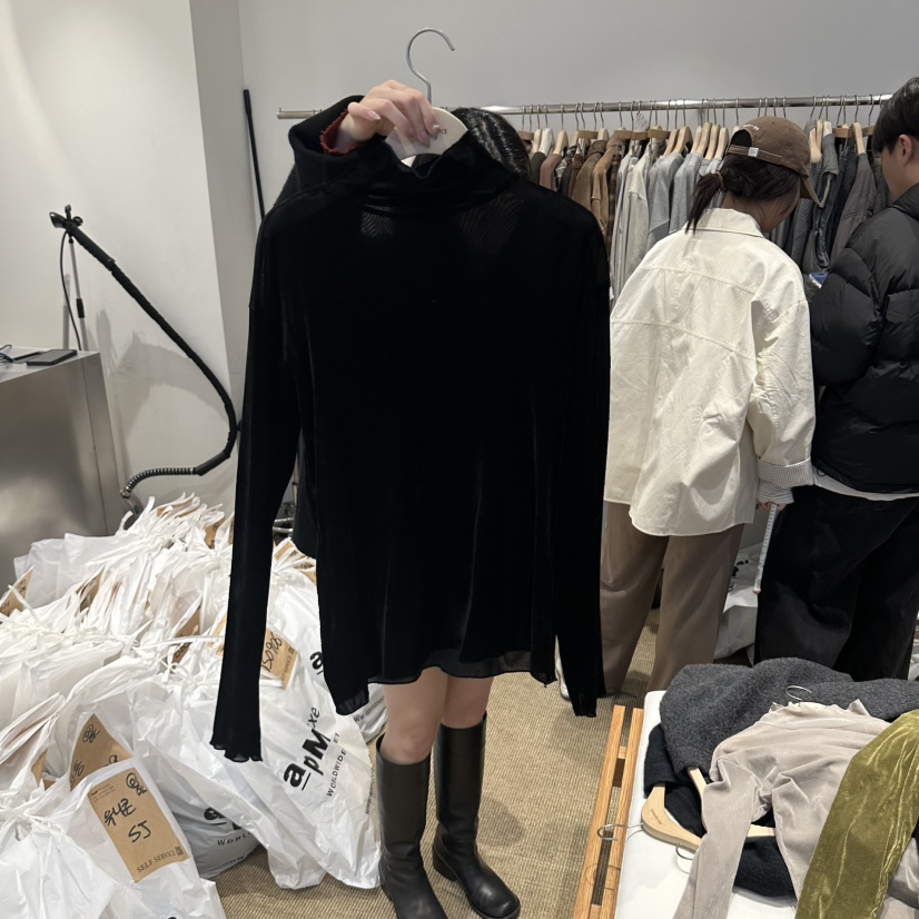 SELF SERVICE/MASOF韓國代購女士新品時尚長袖T恤天鵝絨高領SELF SERVICE/MASOF長袖T恤圖色4