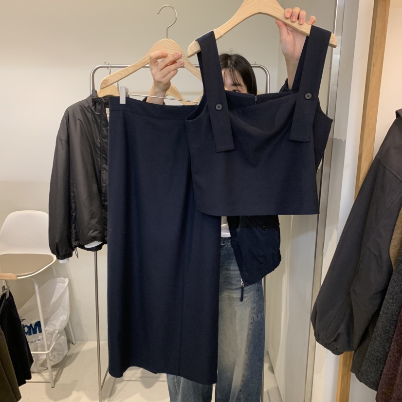 OUTRENE韓國代購女裝新品時尚真品熱賣推薦休閑人氣套裝OUTRENE套裝圖色2深藍色