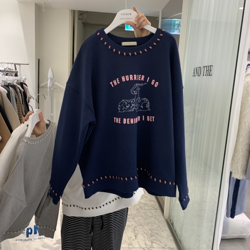 VENIR-A東大門代購女裝新款真品休閑熱賣衛衣不加絨兔子VENIR-A衛衣圖色3