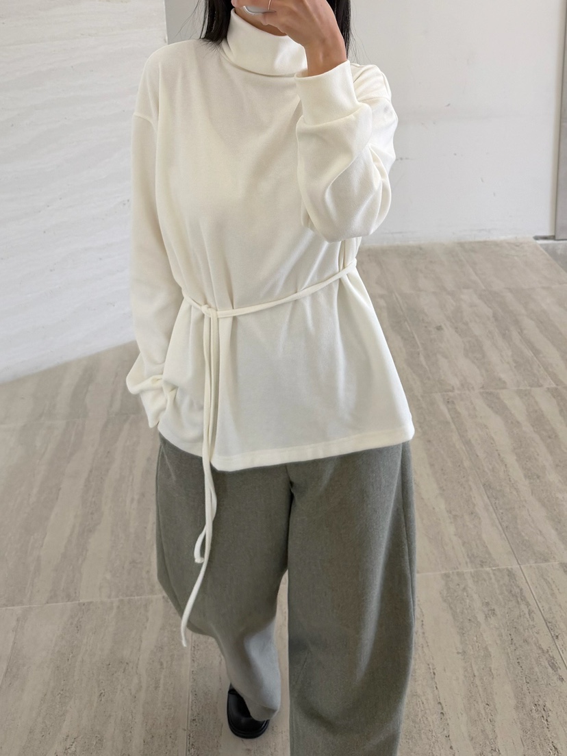 URBANE cloth東大門實拍女裝新品推薦長袖T恤含腰繩加絨URBANE cloth長袖T恤