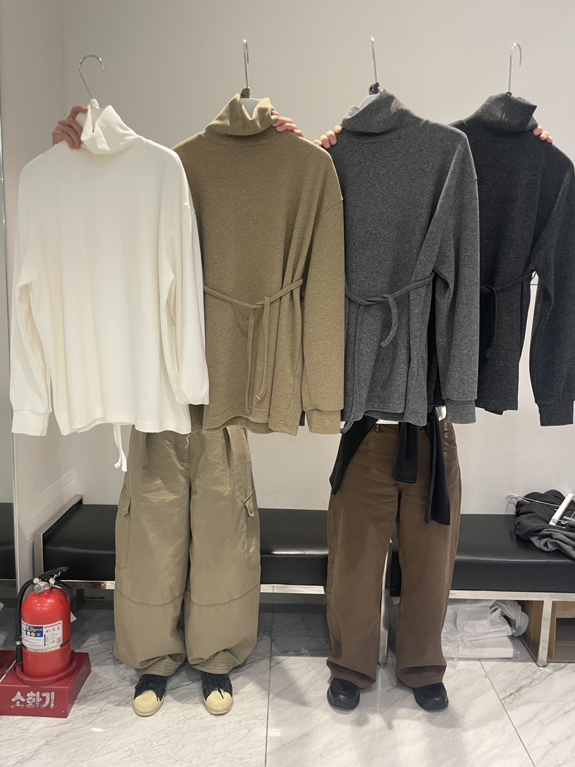 URBANE cloth東大門實拍女裝新品推薦長袖T恤含腰繩加絨URBANE cloth長袖T恤