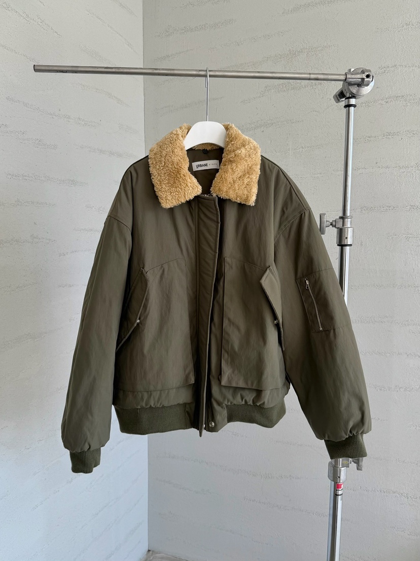 URBANE cloth韓國直郵女裝新款人氣休閑夾克毛領可拆可拆卸URBANE cloth夾克圖色1