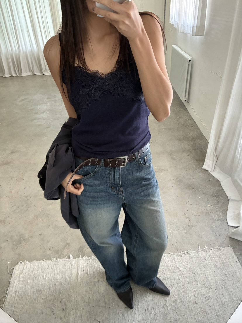 ACME韓國直郵女士新品熱賣休閑人氣時尚吊帶背心蕾絲無袖ACME吊帶/背心