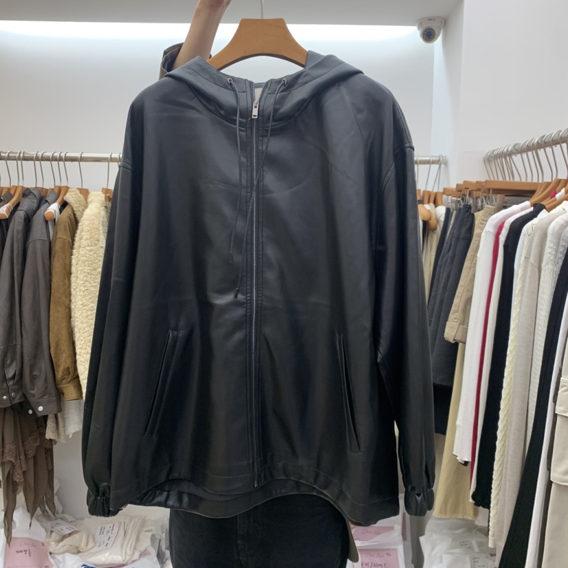 DRESS ROOM東大門代購女士新品真品推薦時尚休閑夾克連帽衫DRESS ROOM夾克圖色1
