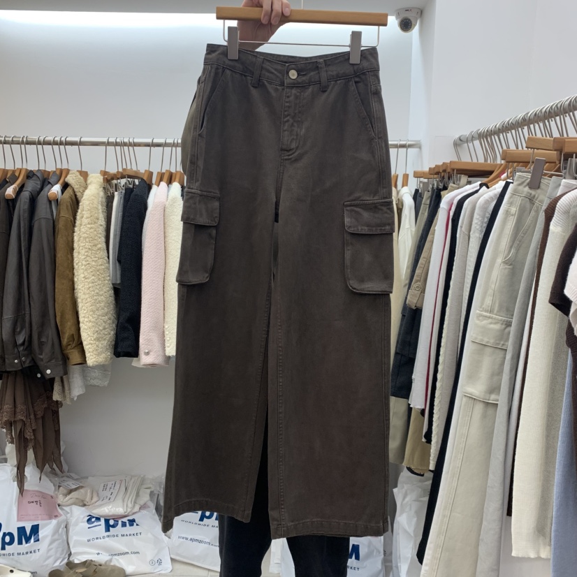 DRESS ROOM東大門實拍女士新品休閑真品休閑褲工裝褲染色DRESS ROOM休閑褲圖色3