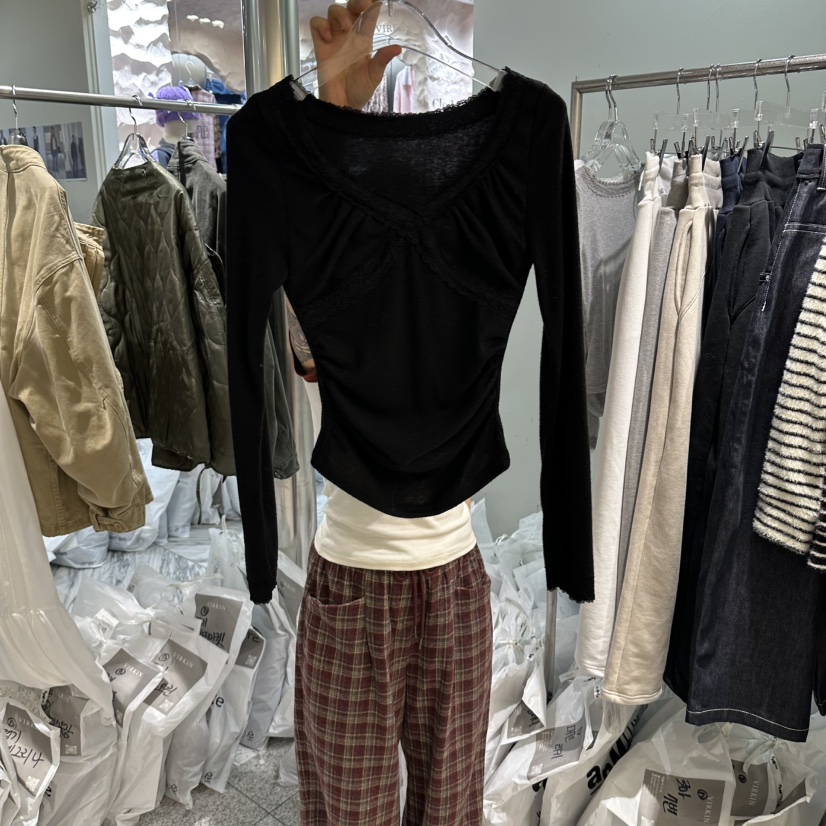 VIRKIN韓國代購女裝新品休閑推薦真品時尚熱賣人氣長袖T恤VIRKIN長袖T恤圖色3