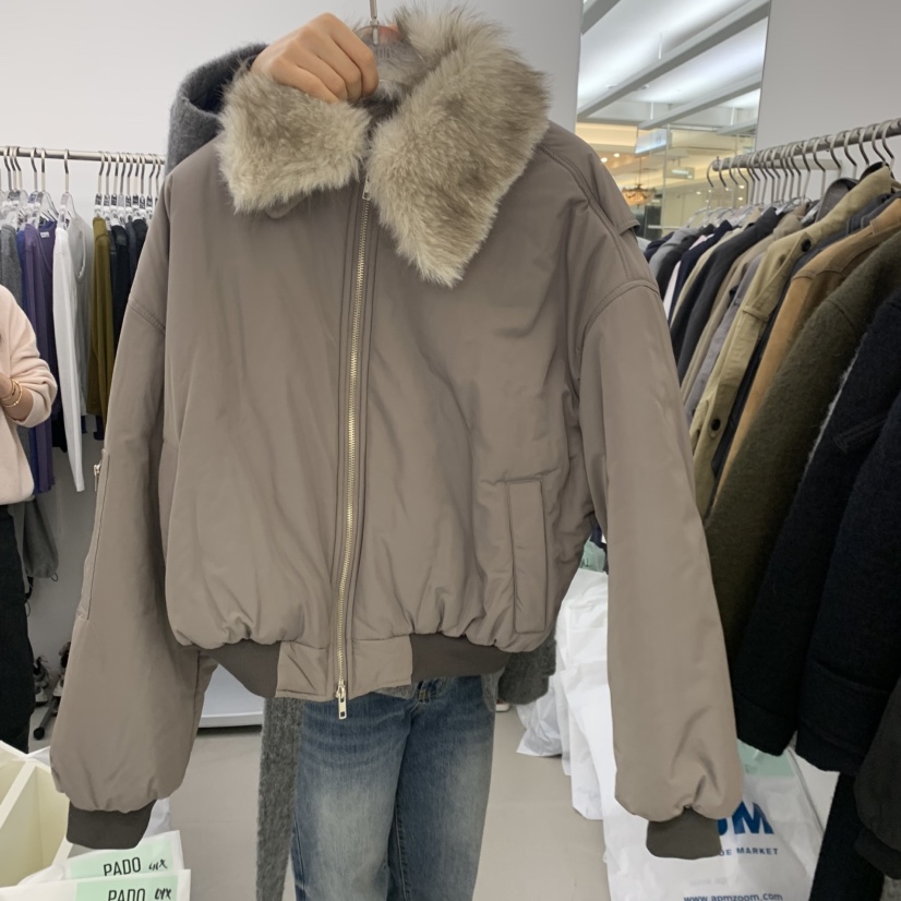 PADO韓國代購女士新款推薦時尚真品人氣休閑短款棉服修身棉PADO短款棉服圖色1