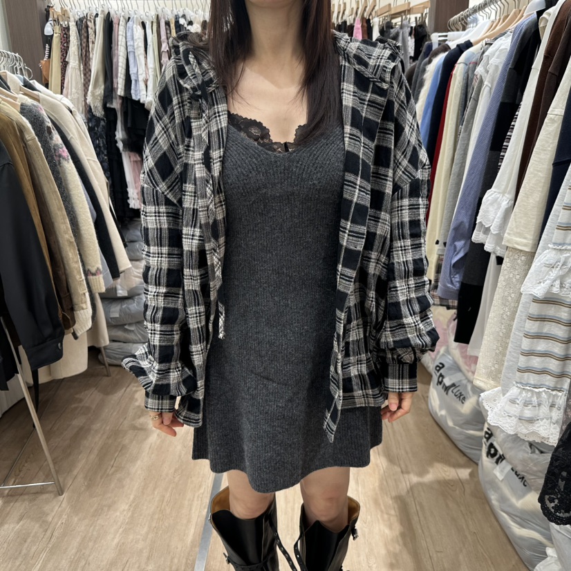 HANSUNGHYUN東大門直郵女士新品時尚休閑襯衫蕾絲衫連帽衫HANSUNGHYUN襯衫/蕾絲衫圖色1