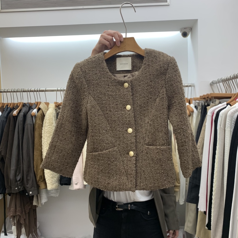 DRESS ROOM韓國代購女裝新款真品熱賣推薦休閑人氣夾克系帶DRESS ROOM夾克圖色1
