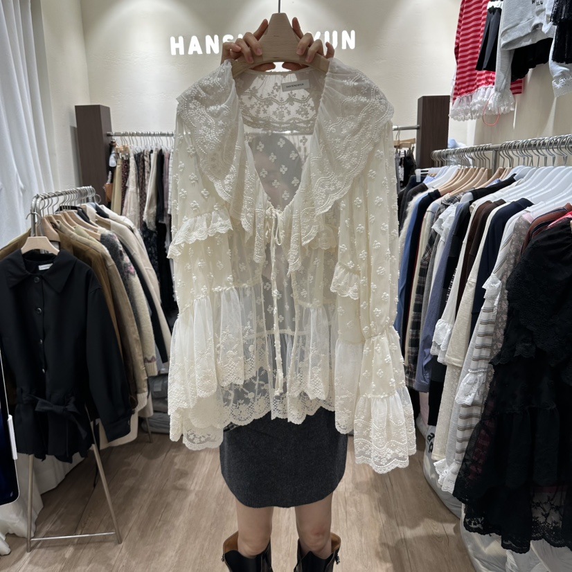 HANSUNGHYUN東大門實拍女裝新款人氣休閑時尚推薦襯衫蕾絲衫HANSUNGHYUN襯衫/蕾絲衫圖色1