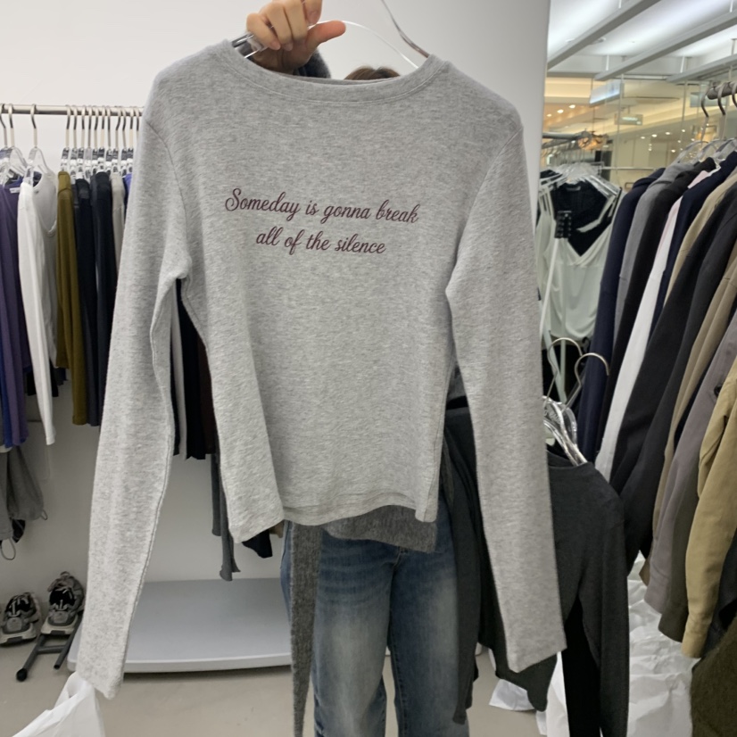 PADO韓國直郵女裝新品休閑時尚推薦真品人氣熱賣長袖T恤印花PADO長袖T恤圖色1
