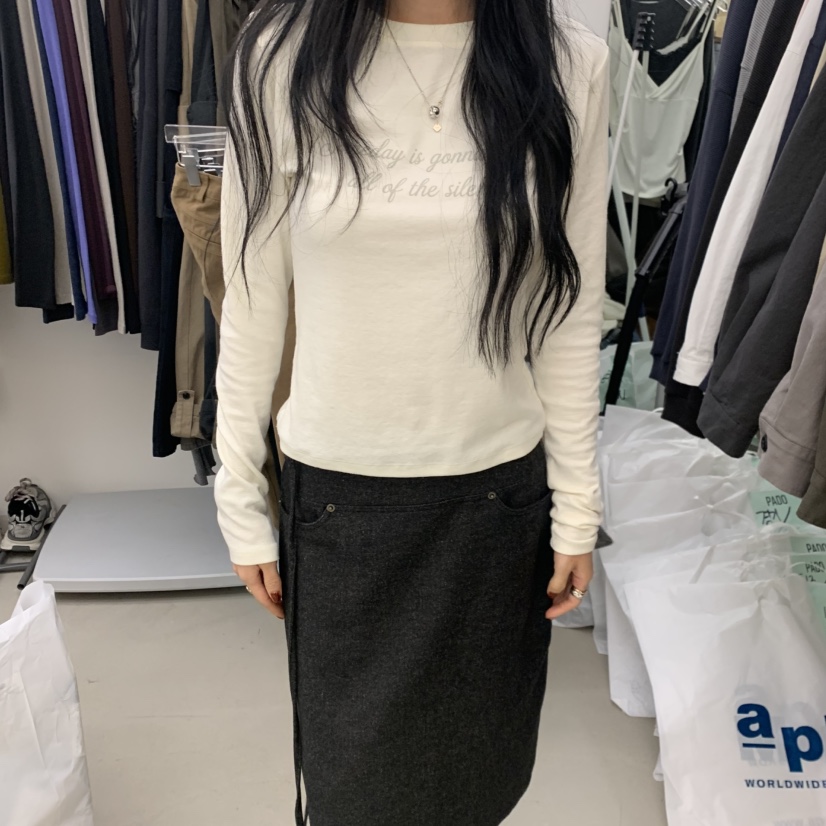 PADO韓國直郵女裝新品休閑時尚推薦真品人氣熱賣長袖T恤印花PADO長袖T恤圖色4