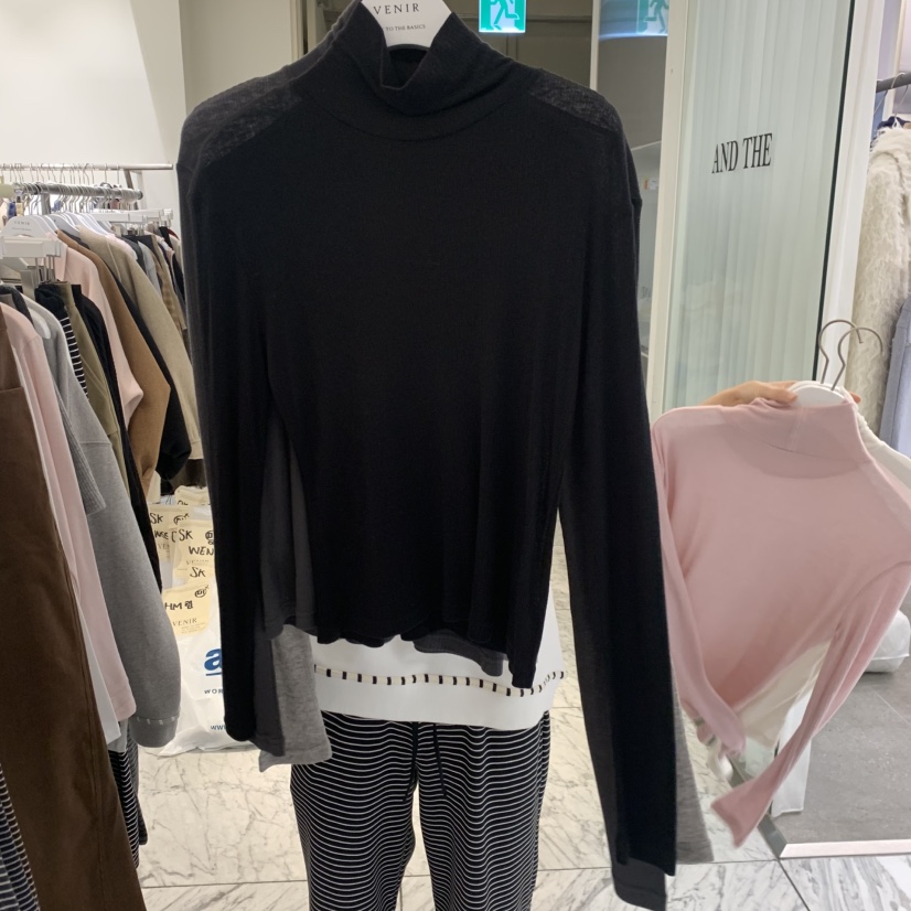 VENIR-A韓國直郵女裝新品時尚人氣休閑推薦熱賣真品長袖T恤VENIR-A長袖T恤圖色2黑色