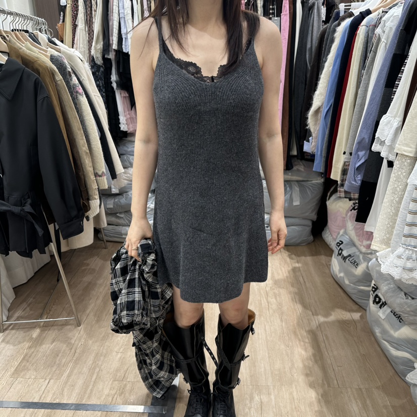 HANSUNGHYUN東大門實拍女士新款休閑人氣時尚連衣裙羊毛100HANSUNGHYUN連衣裙圖色2