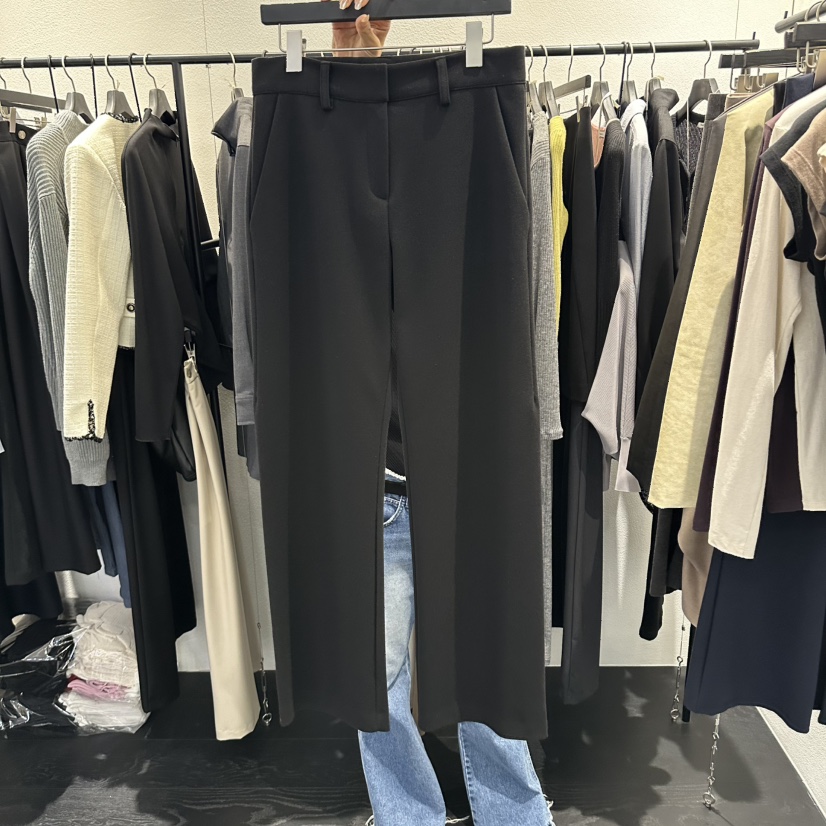 FLAMME TOIT/LUNAMDE韓國直郵女士新品時尚休閑褲人字紋FLAMME TOIT/LUNAMDE休閑褲圖色2黑色