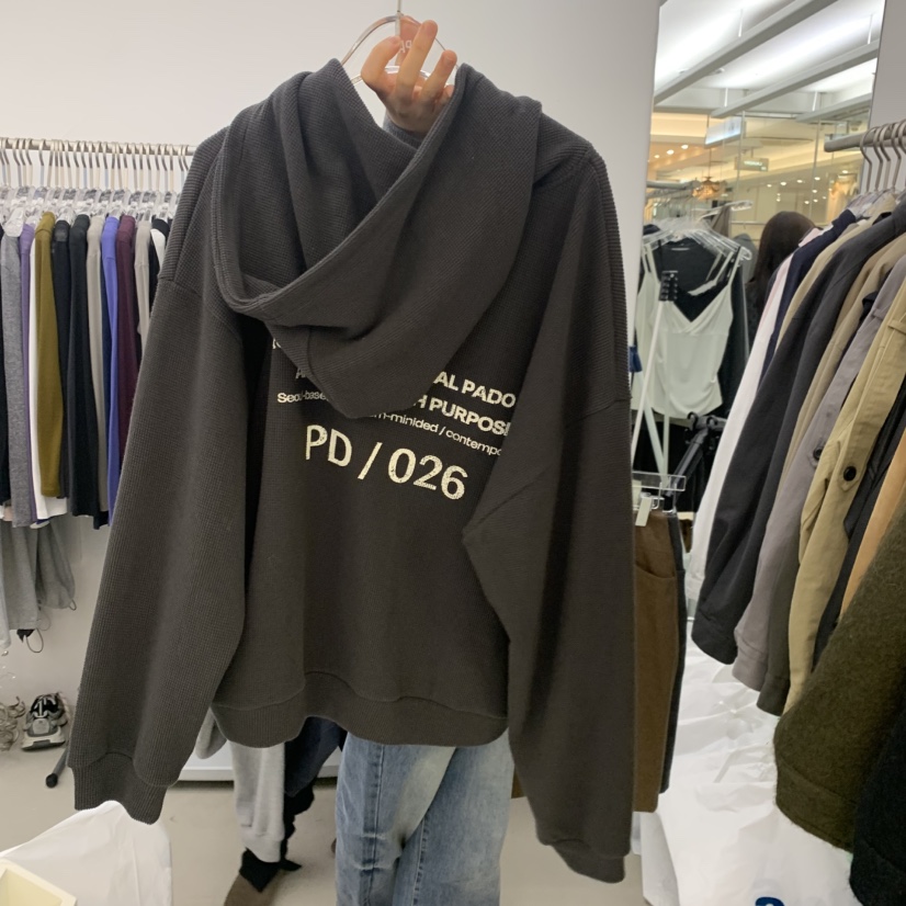 PADO東大門實拍女士新品時尚休閑真品衛衣拉鏈連帽衫華夫格PADO衛衣