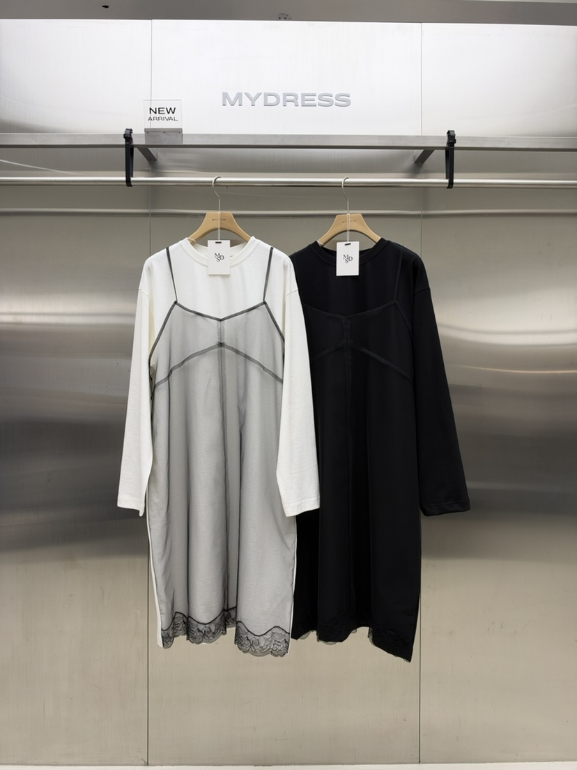 MYDRESS韓國代購女士新款時尚人氣休閑真品推薦連衣裙假兩件MYDRESS連衣裙