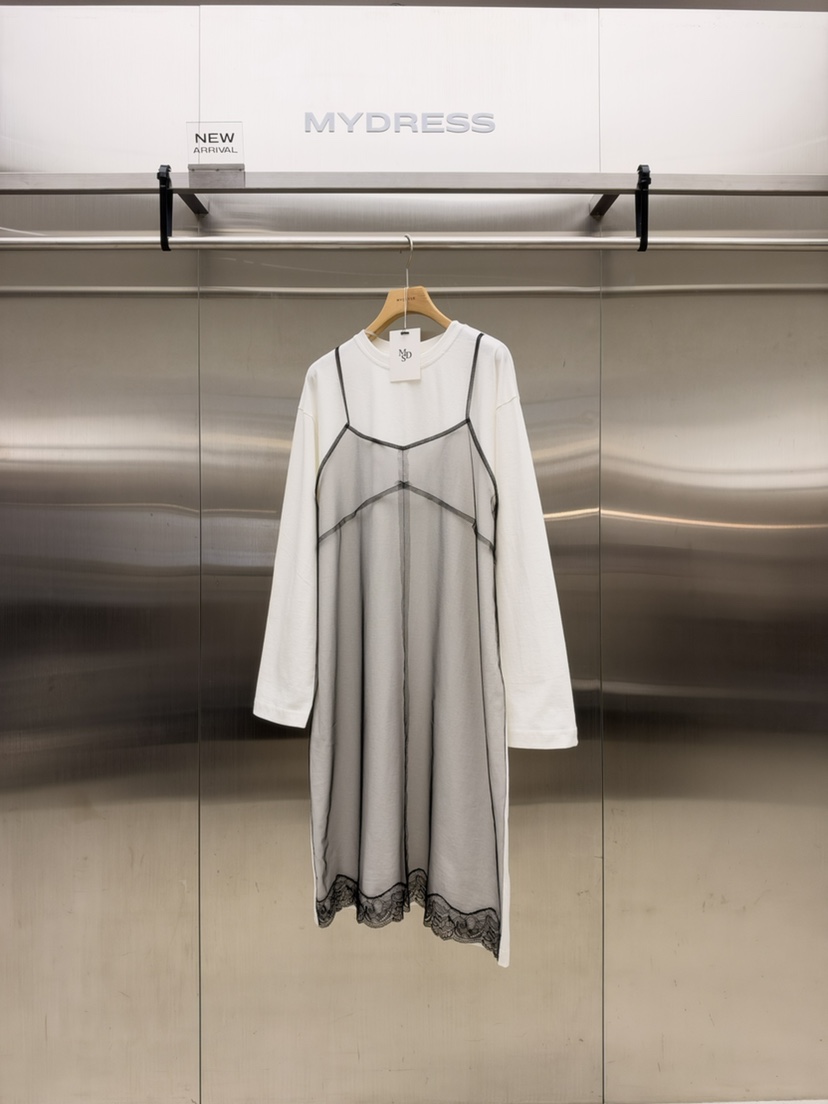 MYDRESS韓國代購女士新款時尚人氣休閑真品推薦連衣裙假兩件MYDRESS連衣裙圖色1