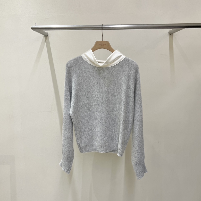 MARIE MARIE東大門實拍女裝新品真品休閑針織衫安哥拉緞面MARIE MARIE針織衫圖色2