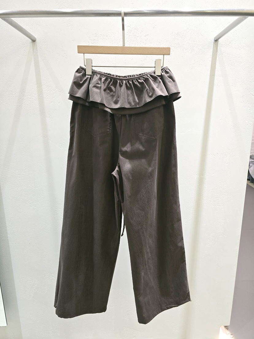 MONTER韓國代購女士新款休閑真品時尚熱賣人氣休閑褲褶邊MONTER休閑褲