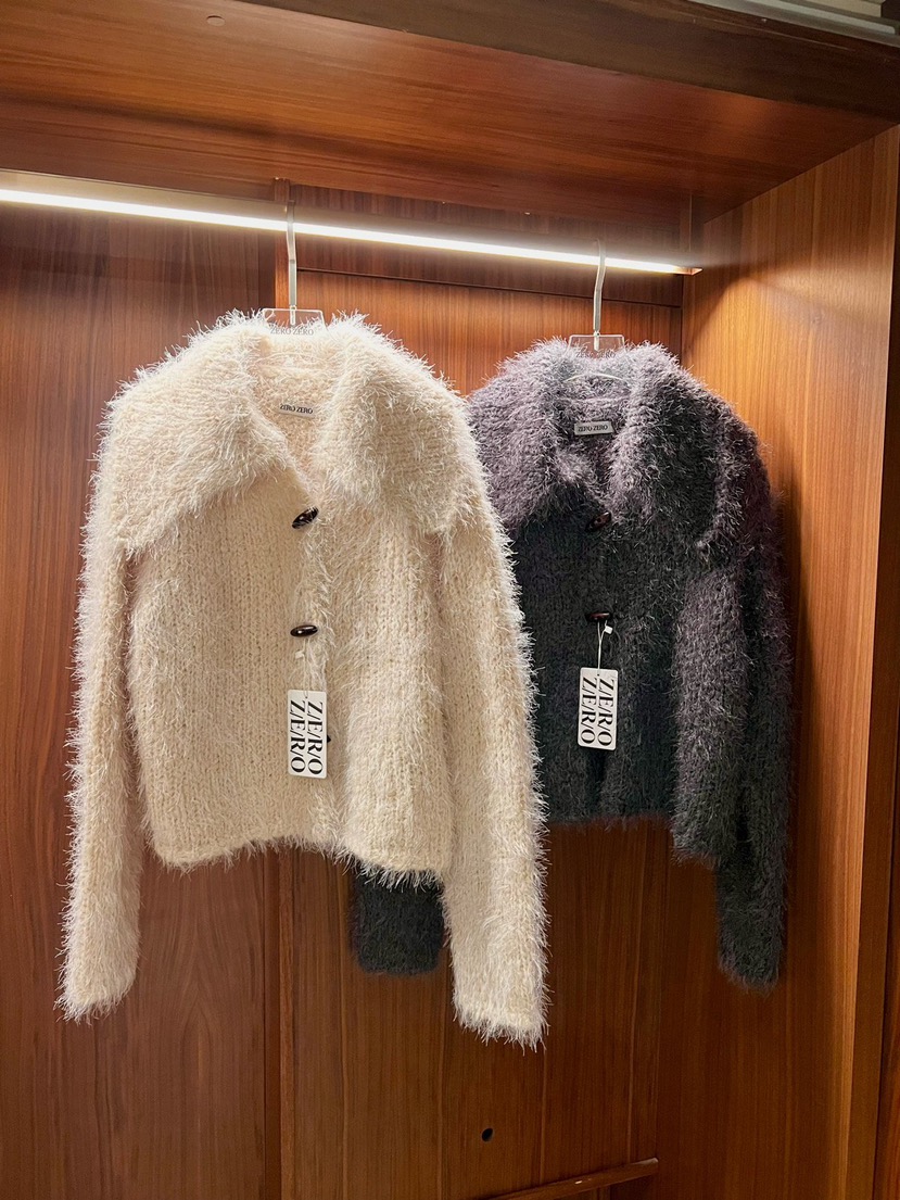 ZEROZERO韓國直郵女士新品真品針織衫不含內搭皮草披肩開衫ZEROZERO針織衫